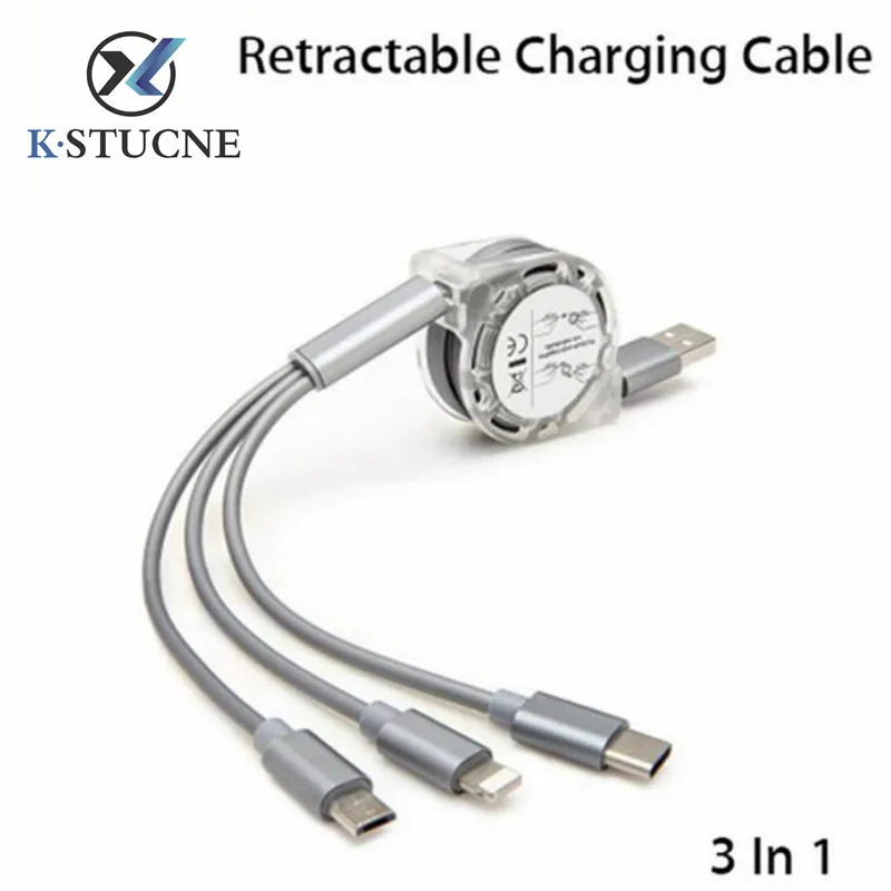 

Retractable 3 IN 1 Micro USB Cable for Xiaomi Redmi Note 5 4 Pro Note5 6 Pro 6A 5A 5 Plus S2 Multiple USB Charger Wire Line 1M