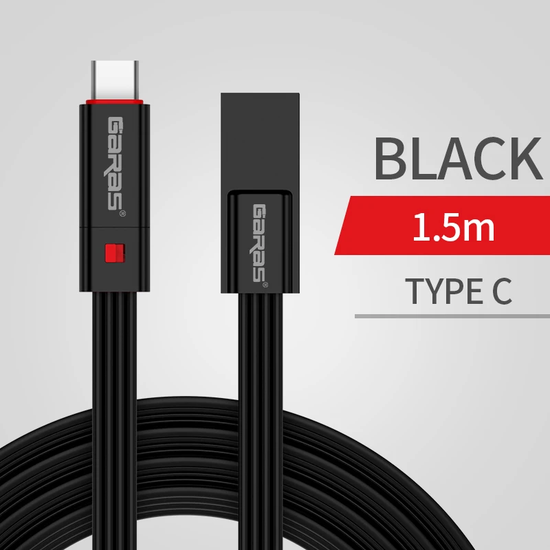 GARAS Reused USB Cable For iPhone/Micro USB/Type C Fast Charger Data Cable For iPhone/iPad/Xiaomi/Huawei Reusable USB Cable 1.5m - Цвет: Renew Type C cable