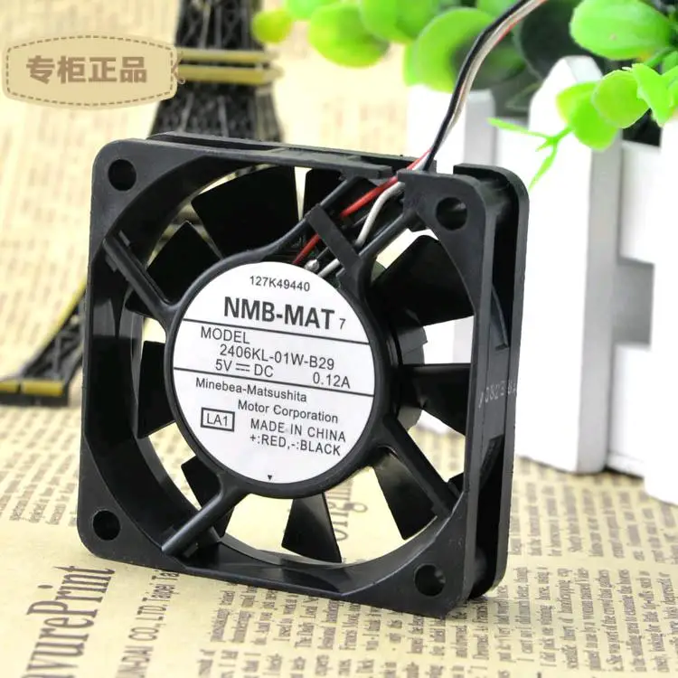 OriginalNMB 6cm 6015 5V0.12A 2406KL-01W-B29 Double ball bearing 3 wire silence cooling fan | Компьютеры и офис