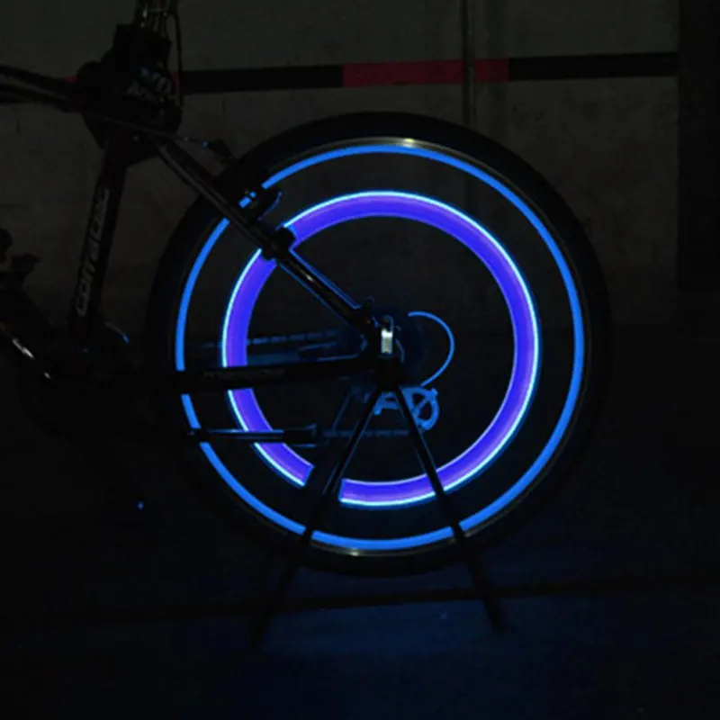 

2 pcs Bike Lights Bicycle Car Wheel Tire Valve Cap Spoke Neon LED Lampj
