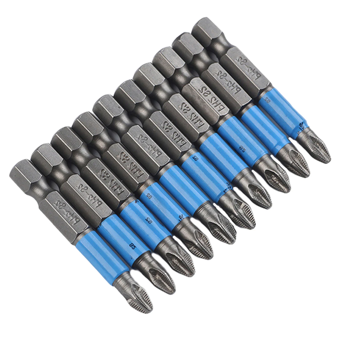 

Good 10 PC 1/4" Hex Magnetic Non Anti Slip Long Reach Electric Screwdriver Bits PH2 Length 50mm Single Side Power Tools