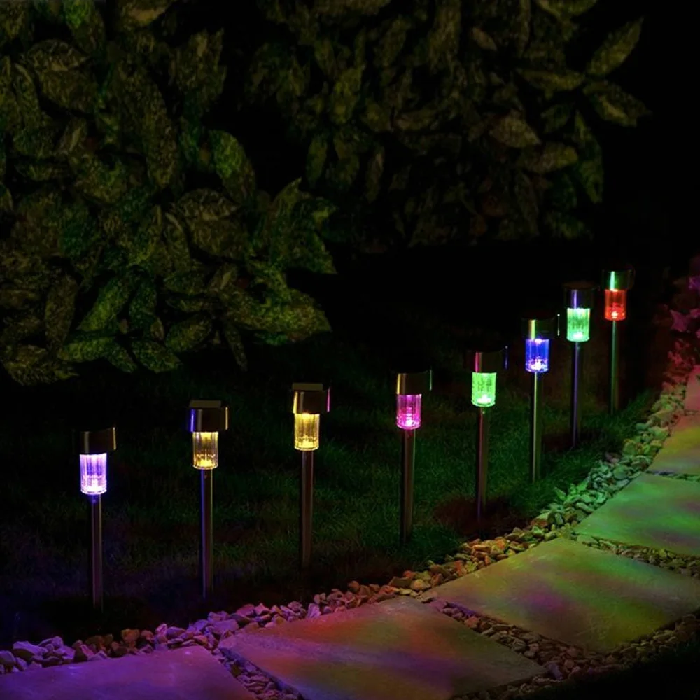 

8 Pieces/Set Christmas Gradual Color Changing LED Lawn Light Lamp Lampada LED Solar Lamps with Stake for Outdoor Pathway Garden