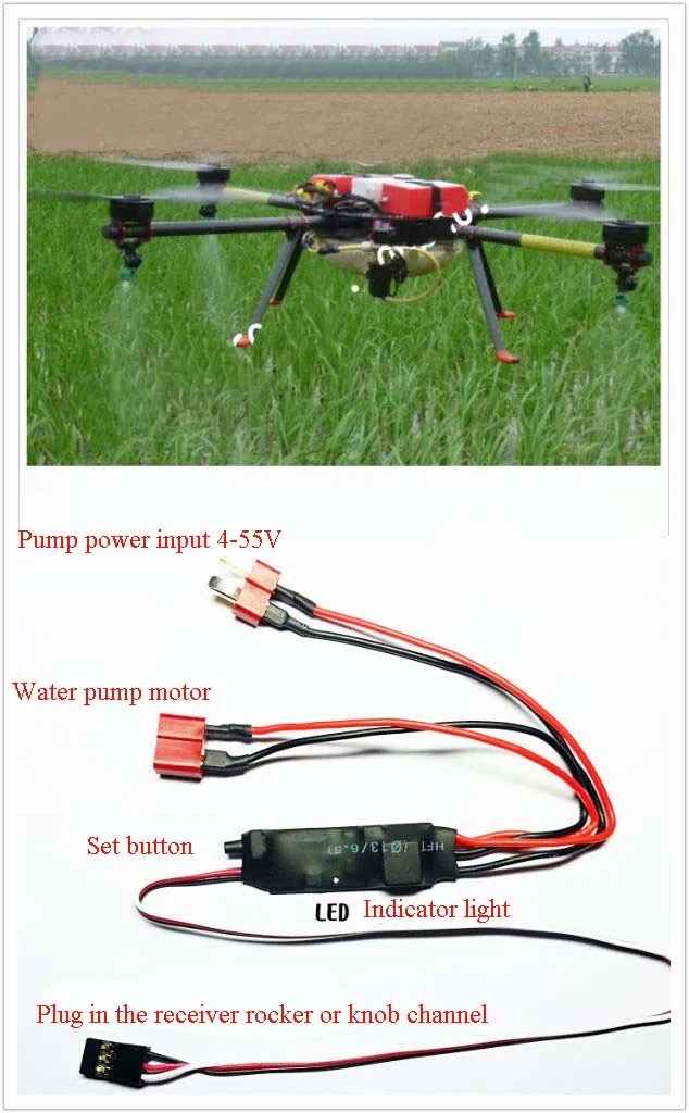 

1PC Flow Speed Switch 4-55V 25A 140A High Current Spraying Water Pump Adjustable Controller for RC Plant UAV Drone DIY Acc
