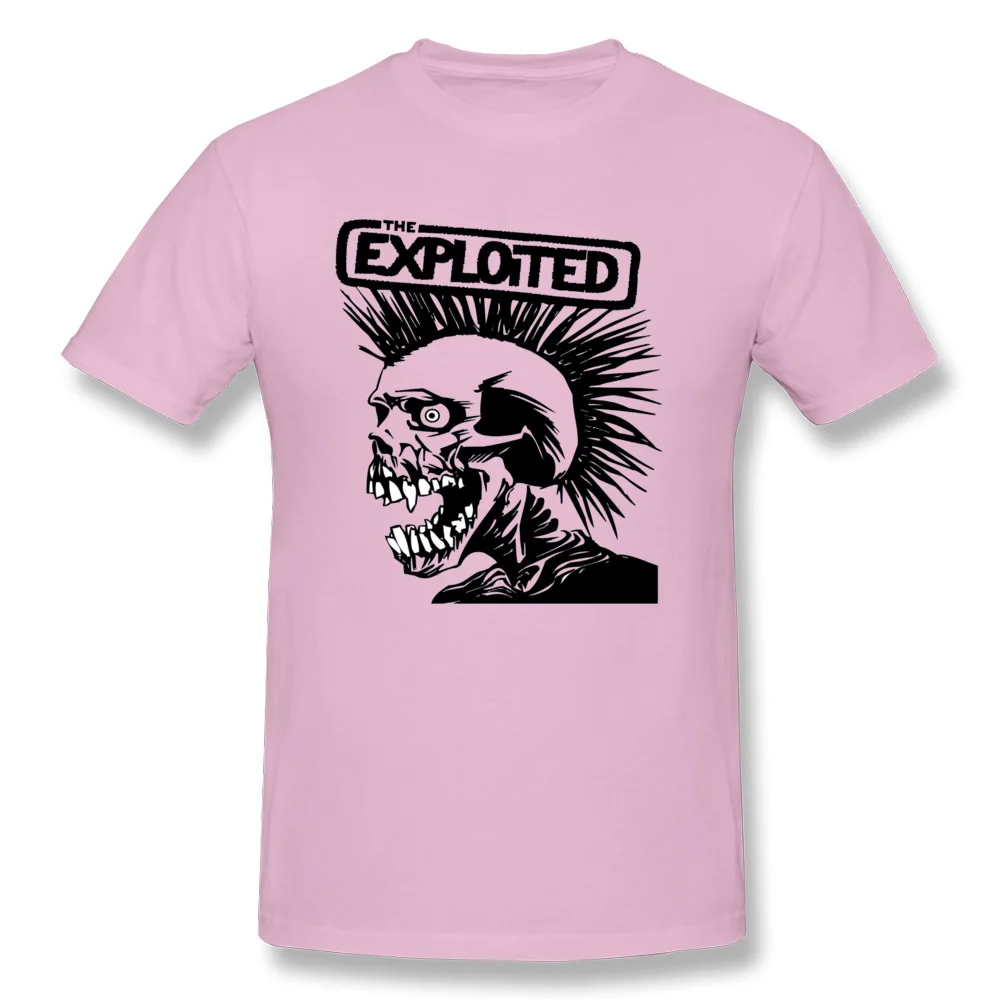 exploited 13897 Round Collar Tshirts Summer Tops Shirts Short Sleeve Latest 100% Cotton Casual Tees Leisure Men exploited 13897 pink