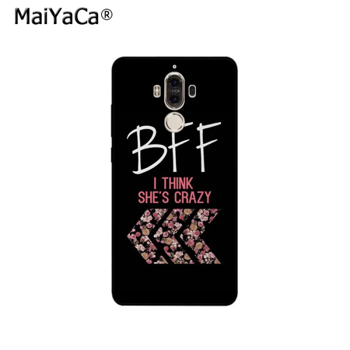 Чехол BFF с надписью best friends i am crazy для Huawei P20 P30 Pro lite P10 plus P9 Mate 10 20 pro Honor view Y7 prime Y9