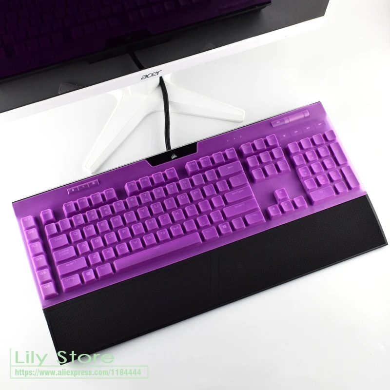 Для Corsair K95 Rgb Platinum Проводная игровая механическая клавиатура чехол из тончайшей пленки офисный Настольный чехол от пыли Силиконовый протектор - Цвет: Purple