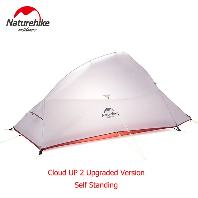 Naturehike Cloud Up Series 1 2 3 человек Сверхлегкий тент 20D силиконовый тент двухслойный Открытый Кемпинг туристический тент с бесплатным ковриком - Цвет: 2 Man updated gray