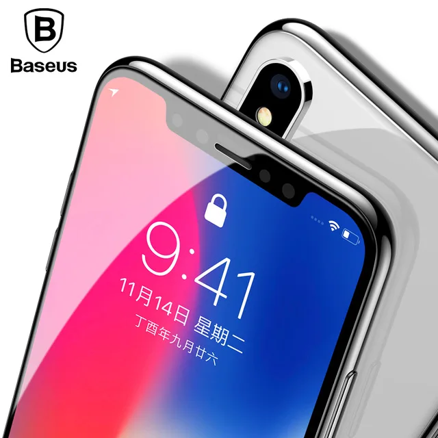 Baseus 0,3 мм закаленное стекло для защиты экрана для iPhone X 10 3D закаленное стекло Ультра тонкое полное покрытие защита закаленное стекло