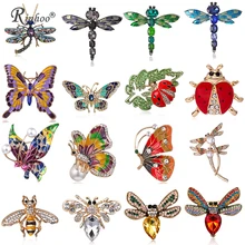 Rinhoo Mode Libelle Schmetterling Honigbiene Kristall Emaille Insekt Biene Brosche Pin Kostüm Schmuck Broschen Pins Für Frauen Mädchen