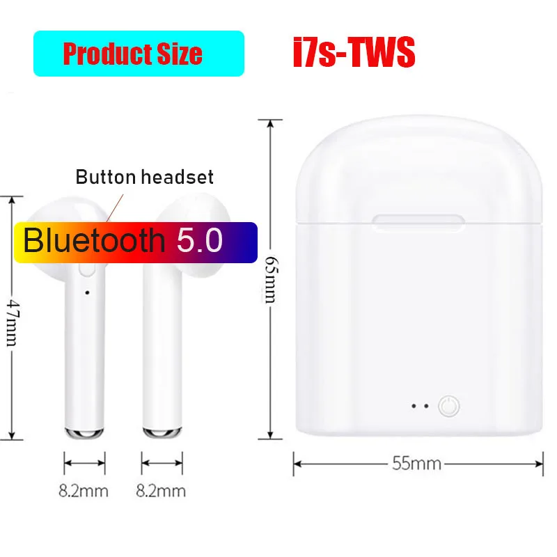 I7s TWS Bluetooth гарнитуры мини беспроводные наушники Bluetooth наушники зарядная коробка для iPhone XiaoMi redmi pk i9s i10 i12 tws