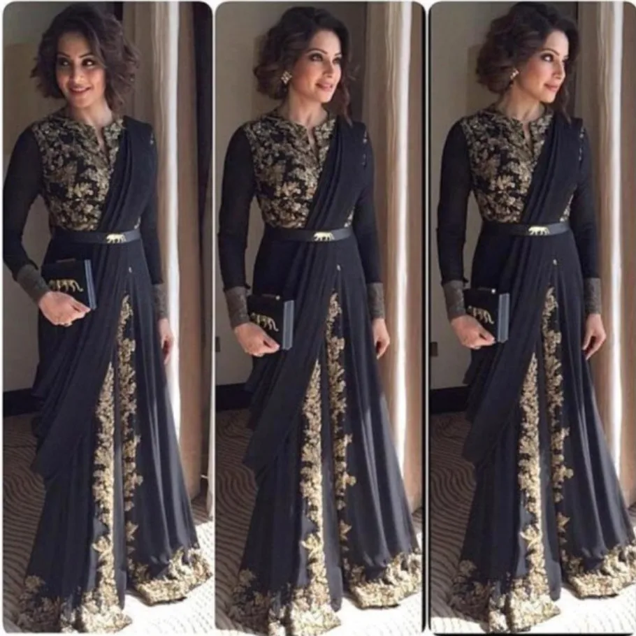 2016 Plus Size Muslim Evening Dresses A Line Long Sleeves Abaya In