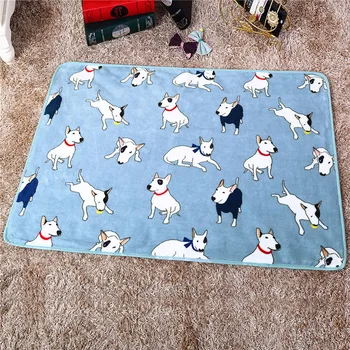 

100 x 75 cm Cute Warm Pet Bed Mat Cover Pit Bull Dog Printed Towel Cat Dog Fleece Soft Blanket For Small Medium Large Puppy Dogs