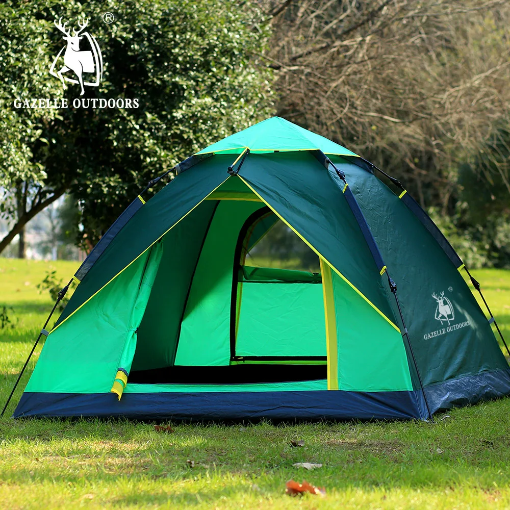3 4 person Camping Tent Hydraulic Waterproof Double Layer Tents 