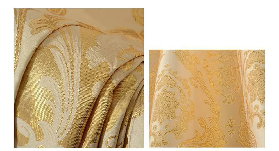 Aubre жаккарда Окно Шторы тяжелых Ткань высокое качество с золотой Цвет Пряжа вставлять 75% black out коричневый процесс закончен Размеры