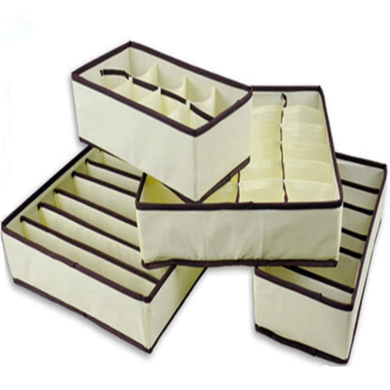 4 Pcs / Set Drawer Organizers Storage Box Beige Rose Closet Organizador Boxes For Underwear Scarfs Socks Bra cajas organizadoras 4 Pcs / Set Drawer Organizers Storage Box Beige Rose Closet Organizador Boxes For Underwear Scarfs Socks Bra cajas organizadoras