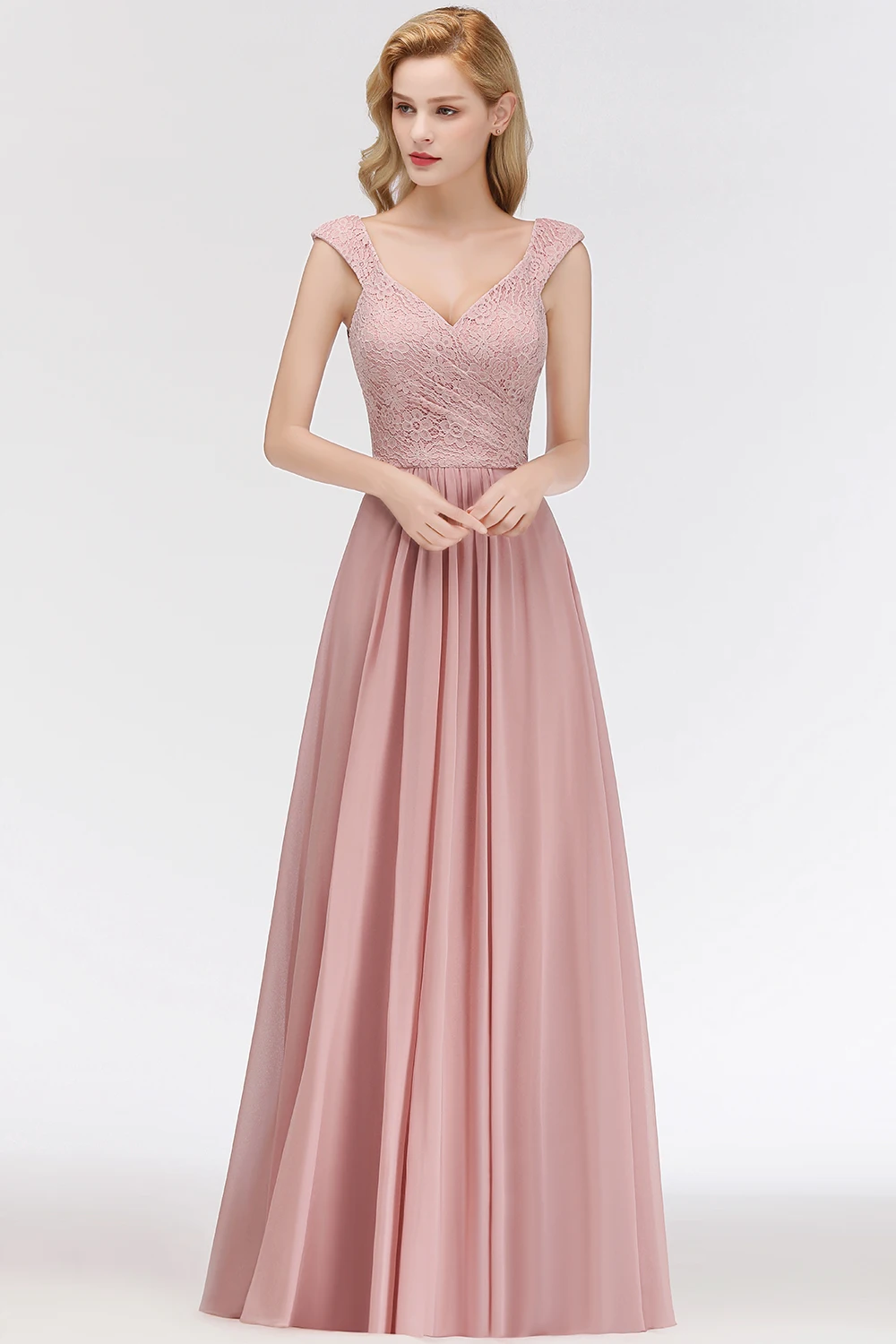 US $10.10 10% OFFNew Long Chiffon Cap Sleeve V Neck Bridesmaid Dresses Dress A line 10 Bridesmaid For Wedding Party Guest DressBridesmaid Dresses