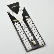 Женские/мужские подтяжки эластичные в горошек тонкие белые подтяжки 1 дюйм широкие подтяжки Y-back оптом