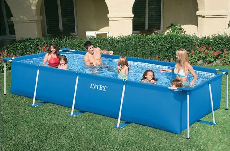 Free shipping High quality INTEX 28272 swimming pool, rectangular frame  pool, family swimming pool baths,size:300x200x75cm|bath stand|bathbath and  shower mixer - AliExpress