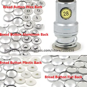 

28L Round Aluminum Fabric Self Covered Button Component with Die Tool Metal Bread Top Flat Plastic Ring Back DIY Handmade Button