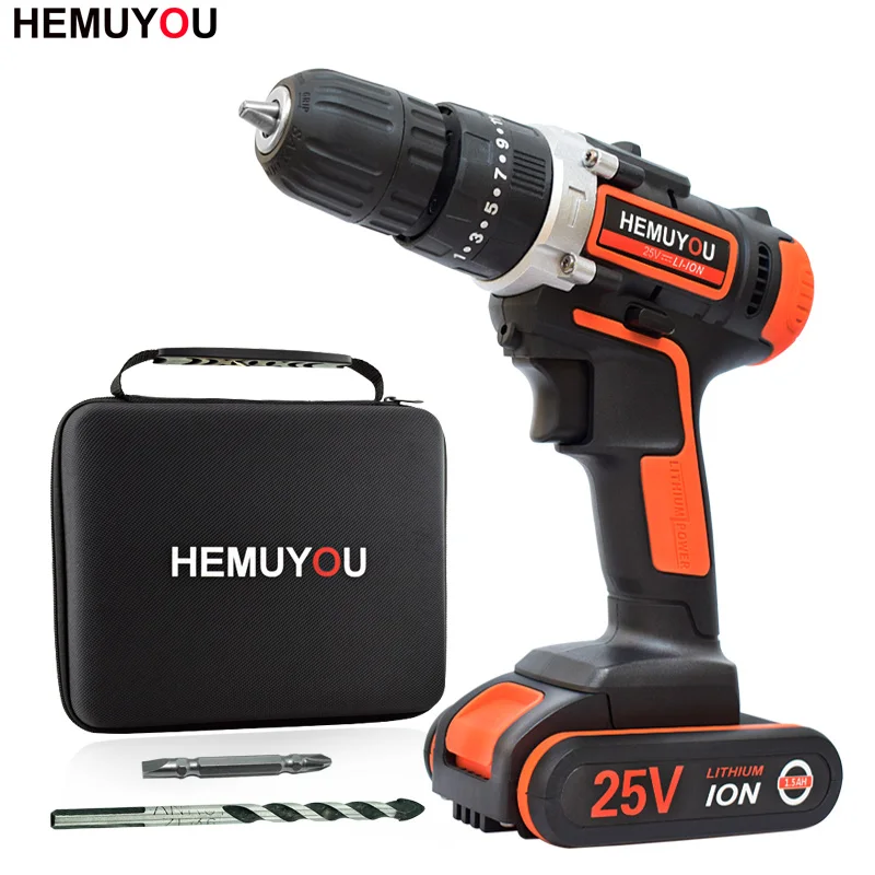 

25V lithium Drill Rechargeable Electric Hammer Hand Drill Multi-Function Household Cordless Electric Screwdriver Power Tools