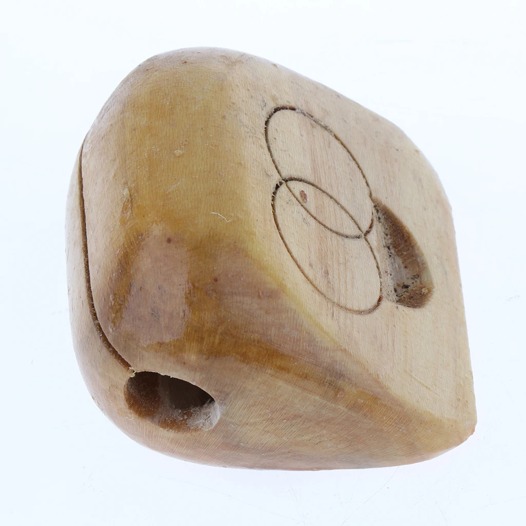Hand Percussion Solid Wood Fish Block w/ Hammer Children Music Toy 7 x 8cm