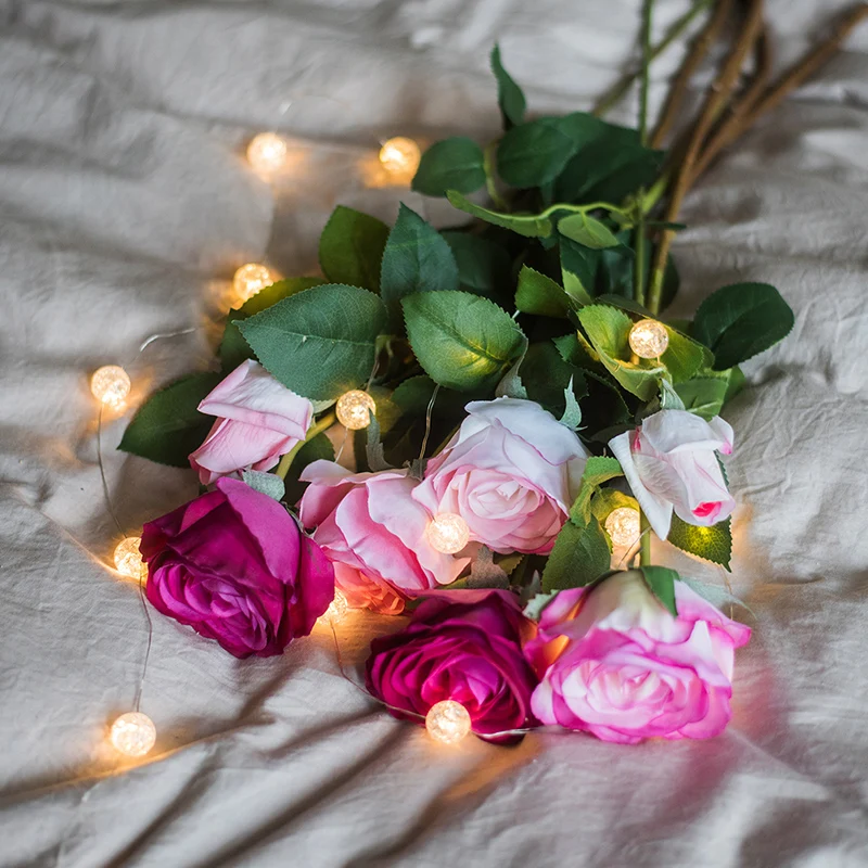 

1pcs 60cm British Rose moisturizes Rose with Multi-level exquisite Simulation Flower Blessing and Blessing Art suit