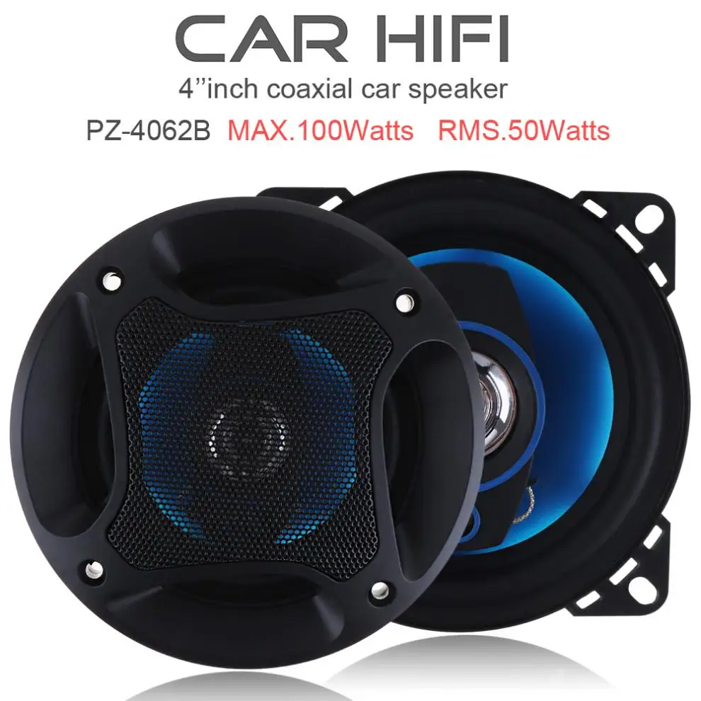 2pcs 4 Inch 100W 3 Way Car Hifi Loud Speaker Coaxial Horn Auto