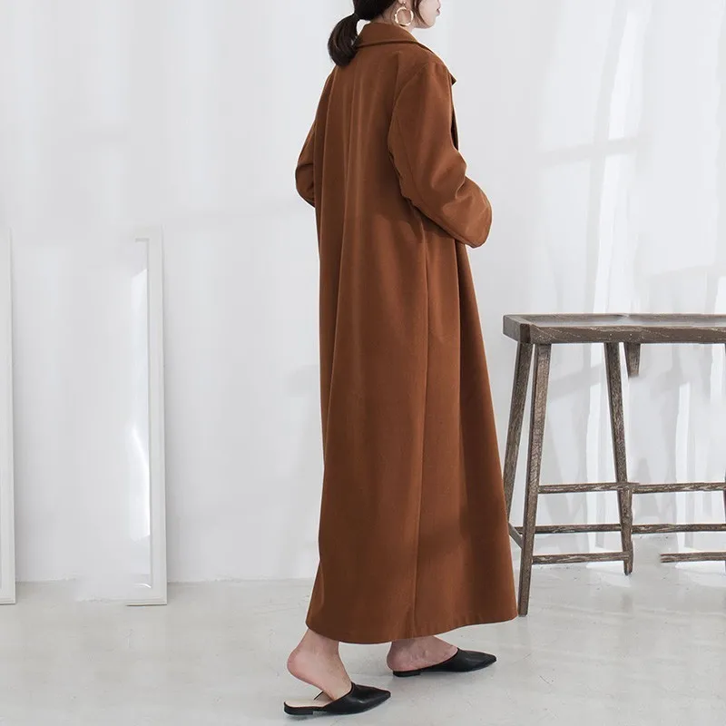 Mode Vintage Ouvert Parkas 2019 Lâche Manteau Manches Collar Pleine Sitich Femmes eam Printemps down caramel Apricot Long Nouveau Color Color Turn Ob559 Marée vaZqztwC