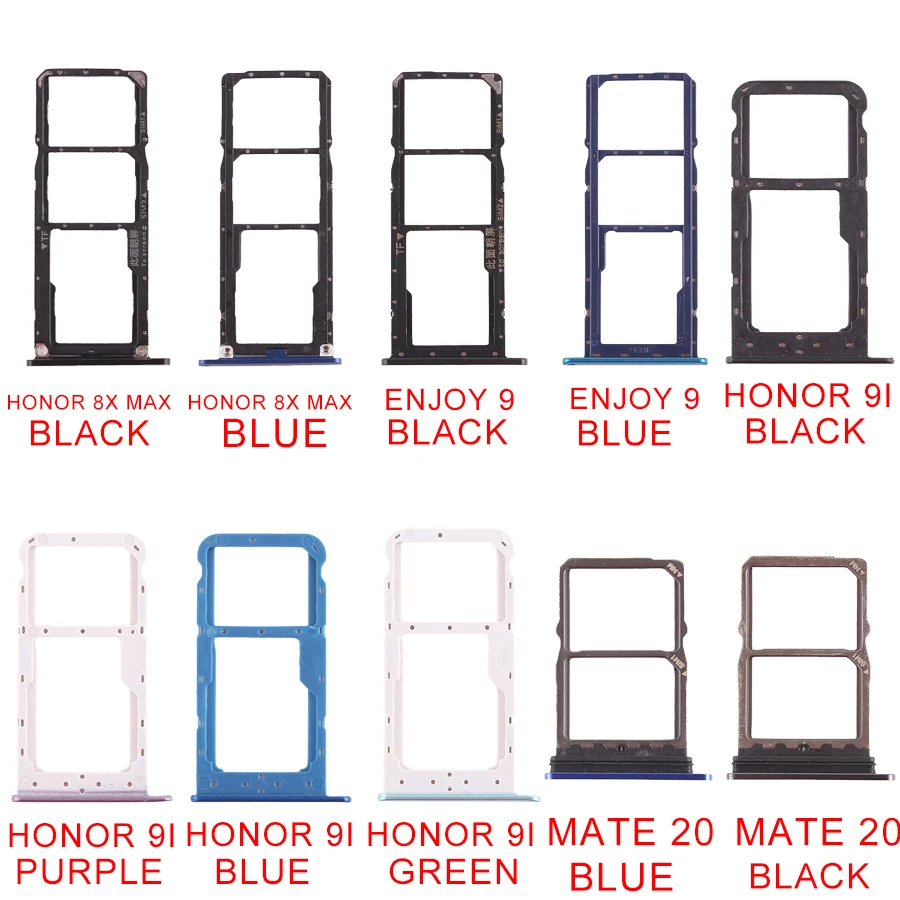 Лоток для SIM карты Huawei 2x3 цвета/лоток Micro SD карт Honor 8X Max/Enjoy 9/Mate 20 Запасные части