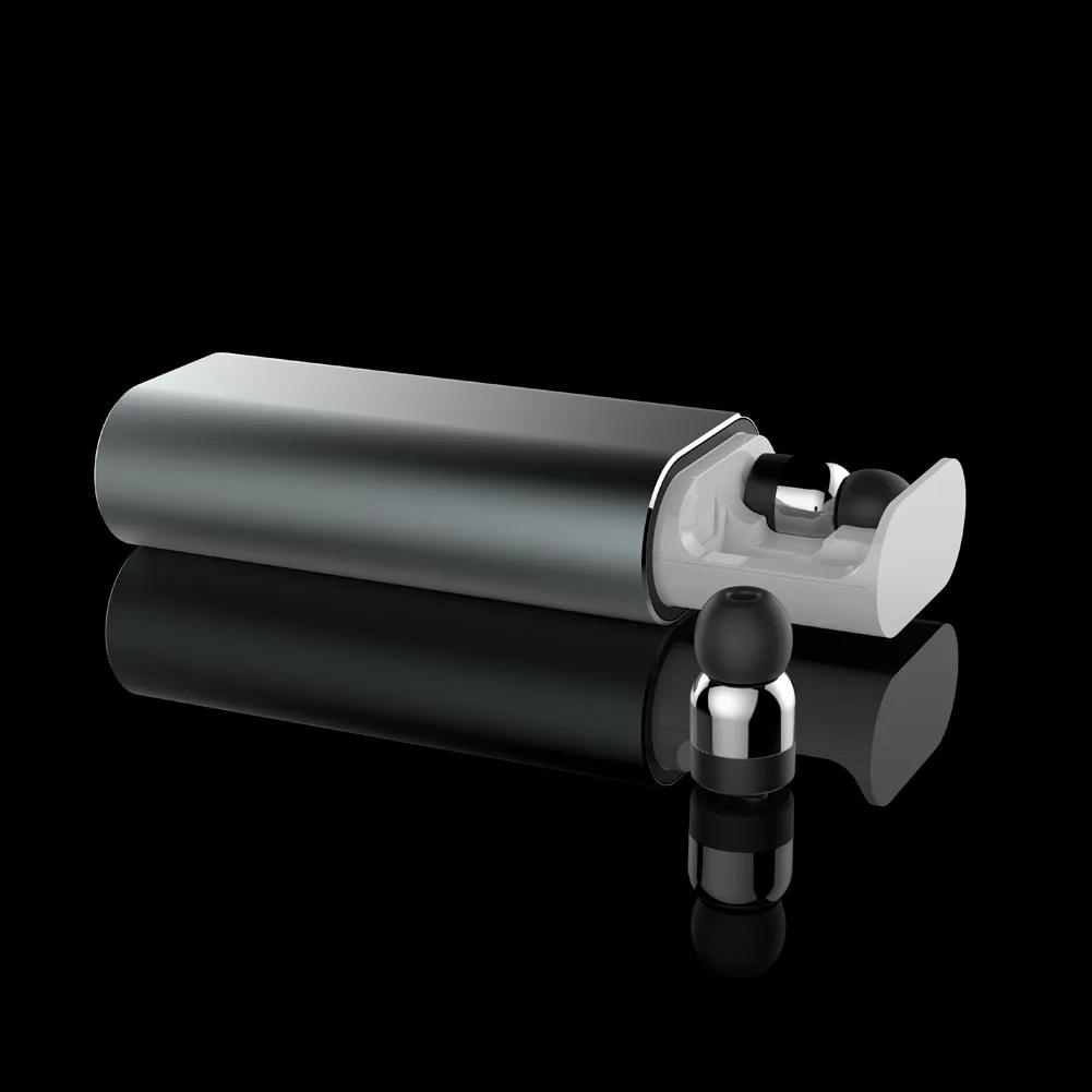 

Wireless Bluetooth In-ear Stereo Music Headsets Waterproof Invisible Earbuds with Mic Charge Box HSJ-19