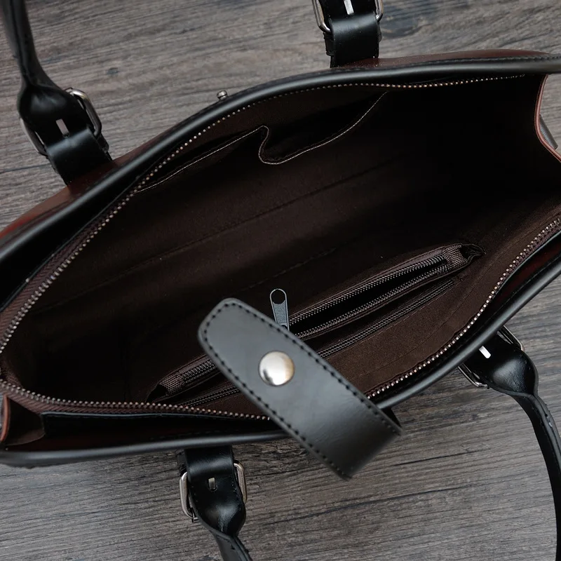 خمر انجلترا أزياء العلامة التجارية تصميم المرأة حقيبة جلدية أفقي الأدبية يد اللباس OL الأعمال كتلة اللون حقيبة