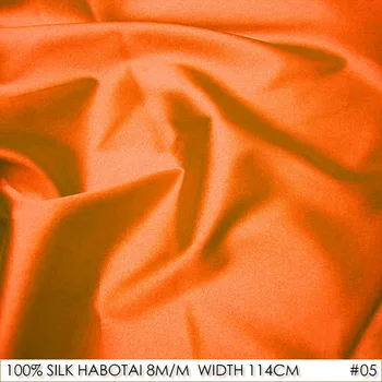 

SILK HABOTAI 114cm width 8momme/100% Mulberry Silk Fabric Lining Fabric On-line Batik Painting DIY Patchwork NO05 Reddish Orange