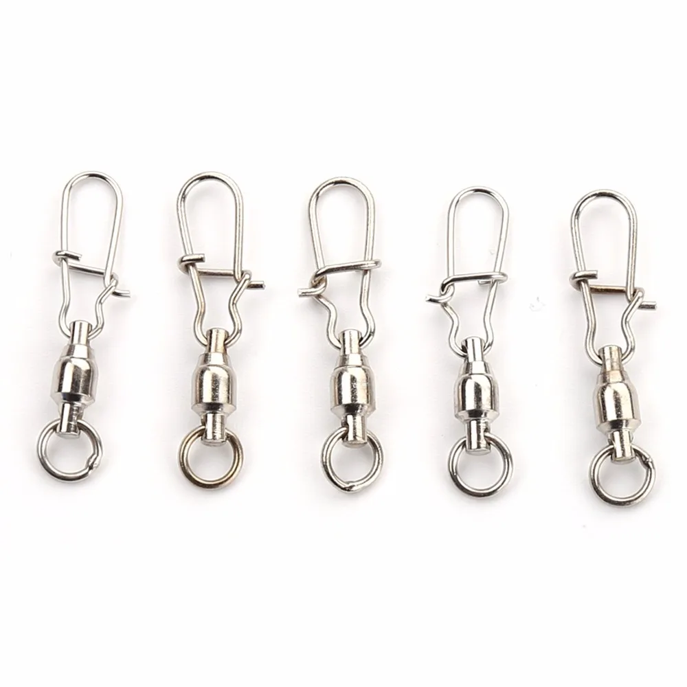 

JOSHNESE Brand 5PCS 2# 3# 4# 6# Ball Bearing Swivels Crane Duo Lock Snap Trolling Rigging Fishing Hook+Free shipping!