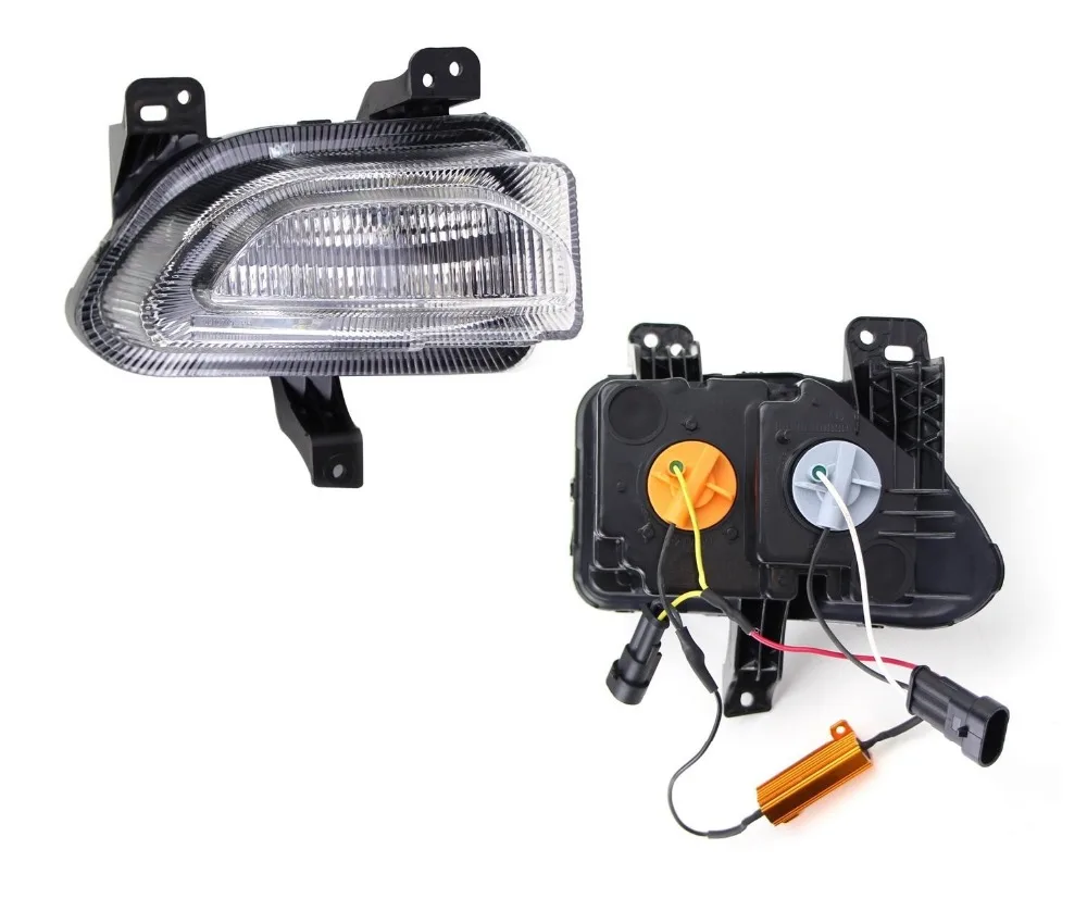 Led drl Дневной ходовой светильник габаритный светильник с тусклым управлением+ желтый движущийся сигнал поворота для Jeep renegade