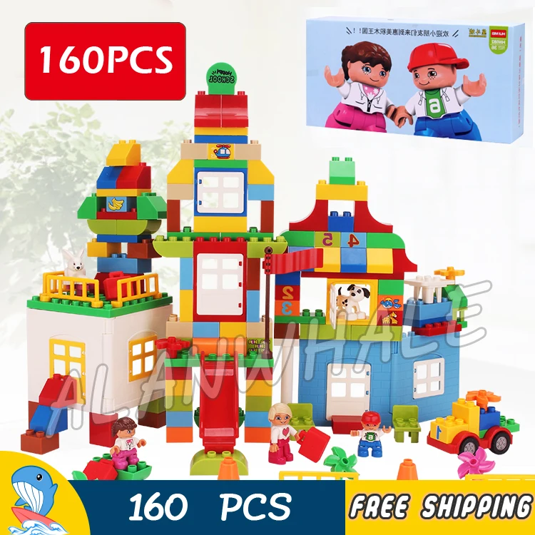 

160pcs My First Deluxe Box of Fun Large Amusement Park Castle Model Building Blocks Toy Bricks Compatible With Lego Duplo