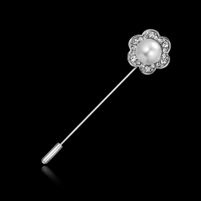 New Cute Simulated Pearl Rhinestone Brooch Pins For Women Korean Flower Ball Piercing Collar Lapel Pin Lady Jewelry Gifts