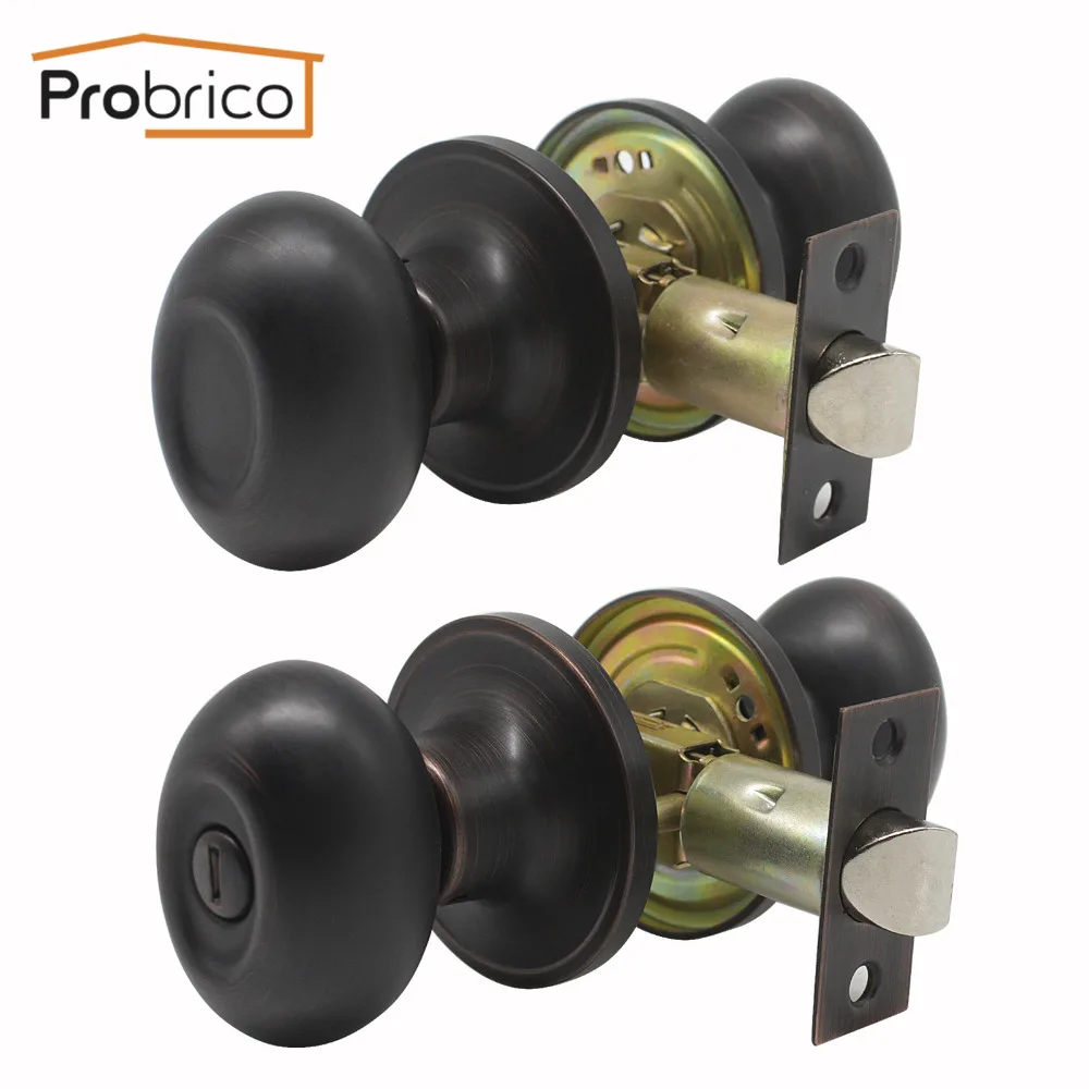 Us 18 04 5 Off Probrico Interior Bedroom Door Handle Knobset Keyless Locksets Oil Rubbed Bronze Passage Privacy Lock For Bathroom Aisle 1 10pcs In