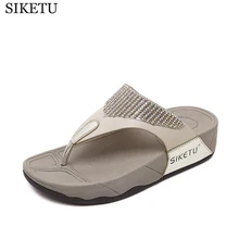 2017 sommer Frau Schuhe Plattform badeschuhe Keil Strand Flip-Flops High Heel Hausschuhe Für Frauen Strass Damen Schuhe k170
