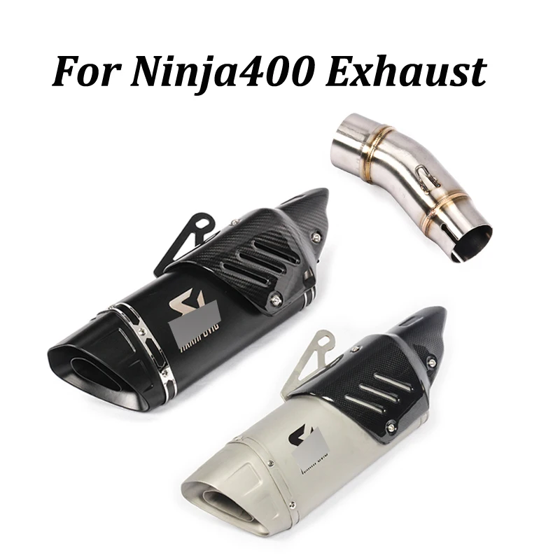 

For Kawasaki Ninja400 Motorcycle Exhaust Muffler Modified With Middle Connection Link Pipe Moto Escape Tail Pipe Slip on