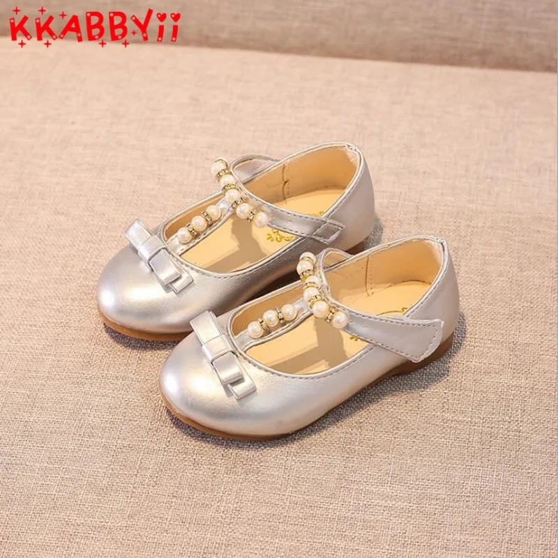 KKABBYII осень г. для маленьких девочек Мода Мэри Джейн детей из искусственной кожи на плоской подошве малышей вечерние туфли принцесс