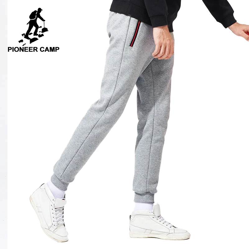 Koop Pioneer Kamp Nieuwe dikker warme trainingsbroek mannen merk kleding casual winter fleece casual broek mannelijke kwaliteit 100% katoen AWK702321