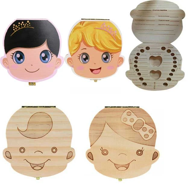 アラビア語 ロシア語 手紙 男の子 女の子のための木製のケース 牛乳歯のオーガナイザーホルダーの保管 Storage Boxes Bins Aliexpress