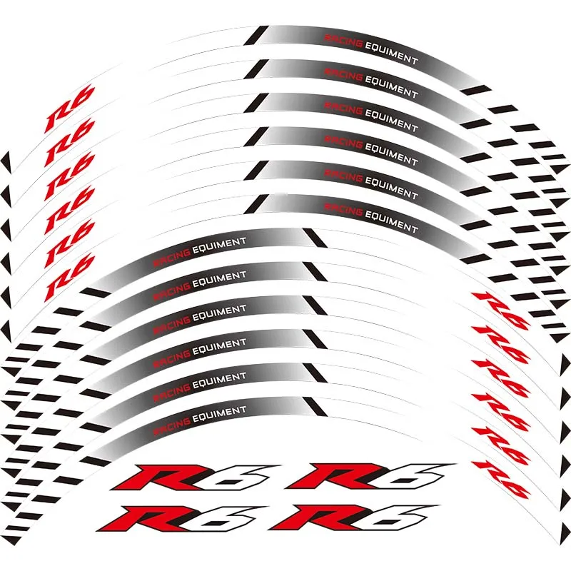 

For YAMAHA YZF R6 YZF1000 YZF-R6 12 X Thick Edge Outer Rim Sticker Stripe Wheel Decals