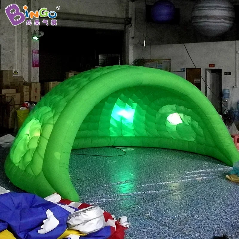  Free shipping green color inflatable half dome lighting tent high quality 5x4.2x2.5 Meters blow-up 