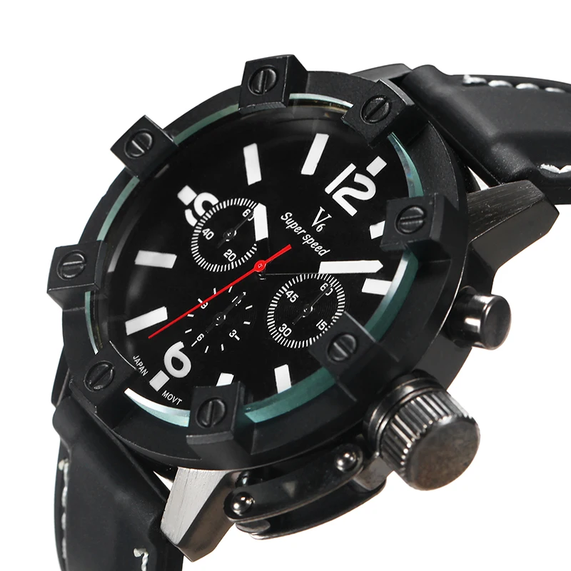 

V6 Top Luxury Brand Mens Watches Casual Rubber Watch Military Sport Men's Watch Clock Male Designer Quartz Watch reloj hombre