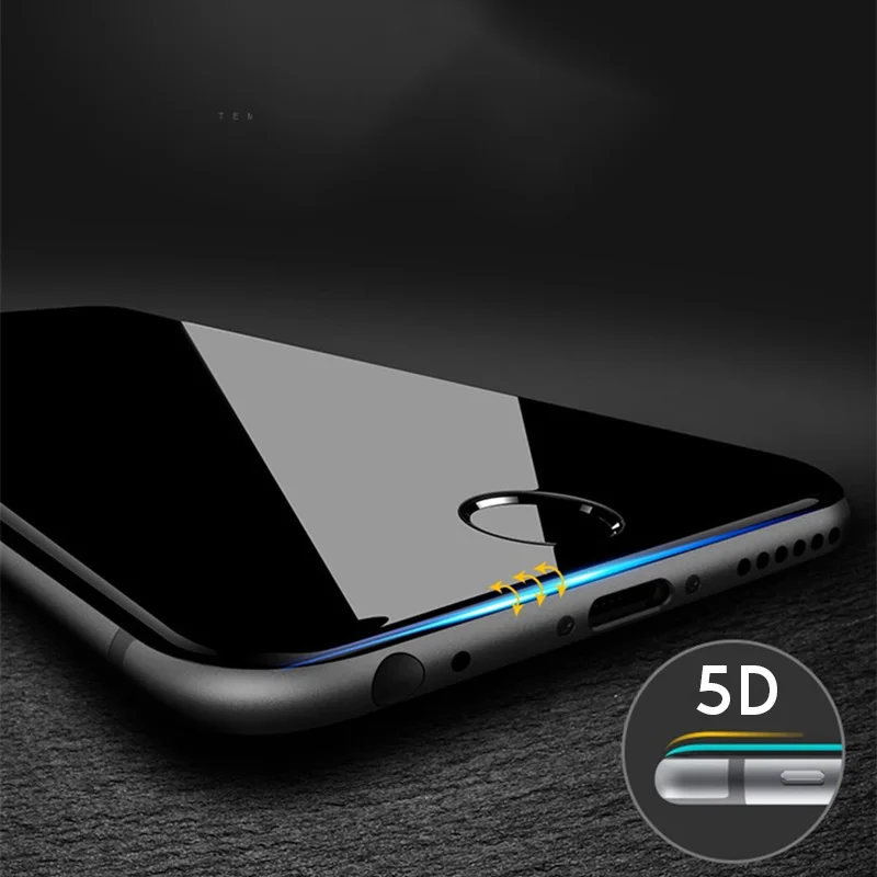 5D закаленное стекло для iPhone 6 защита экрана 6s 8 Plus Защитная пленка для телефона для iPhone 7 Plus закаленное стекло