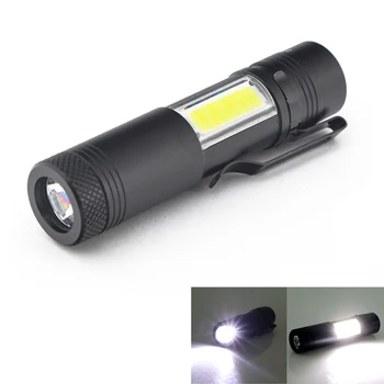 

Waterproof Flashlight 4 Modes Flashlight Portable Aluminum Q5 LED Flashlight XPE&COB Work Light lanterna Powerful Pen Torch Lamp