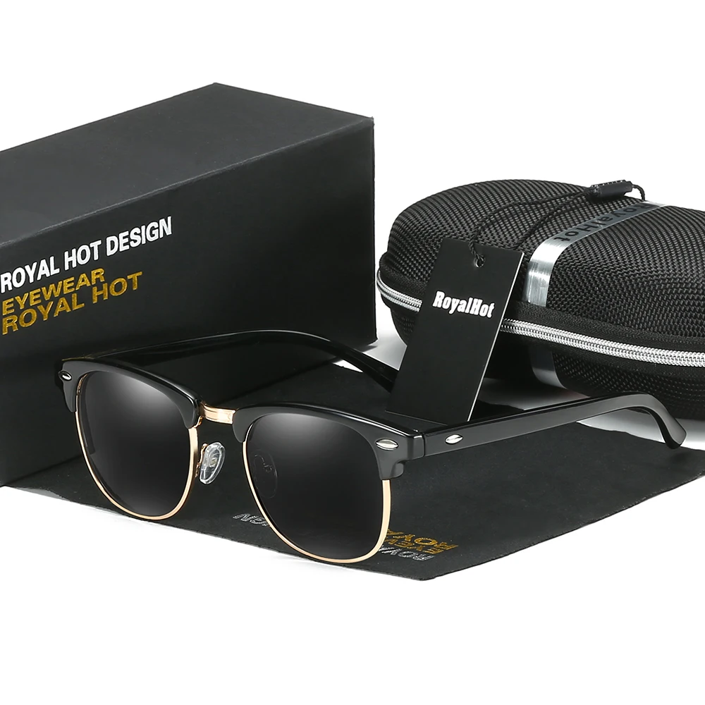 RoyalHot Для мужчин Для женщин Классическая винтажная, брендовая, дизайнерская поляризованные uv400 Солнцезащитные очки Очки