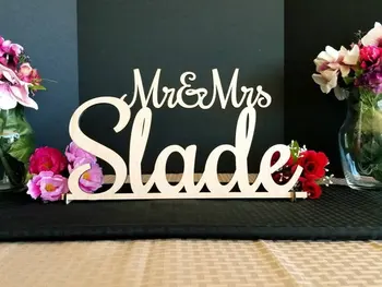 

Mr & Mrs Sign - Custom Wedding Name sign - Script Mr and Mrs Surname - Personalized Last Name Sign - Sweetheart table Sign
