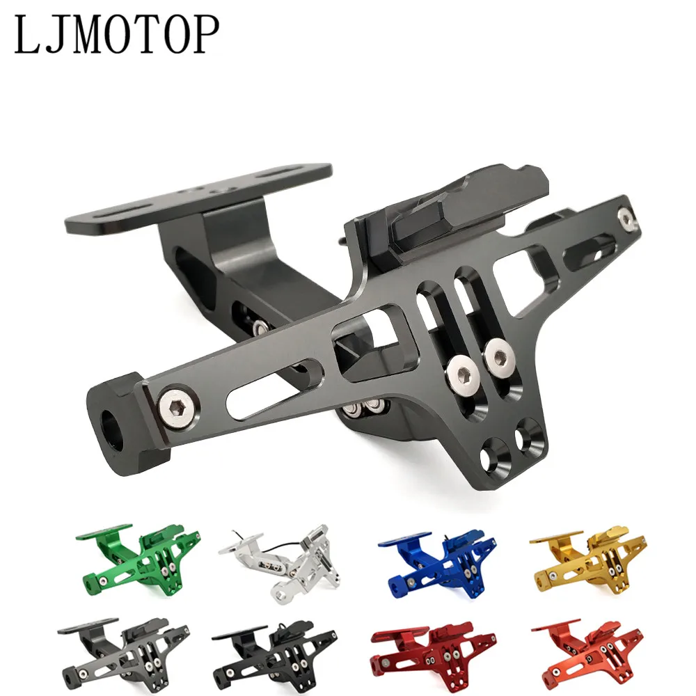 

CNC Motorcycle License Number Plate Frame Holder Bracket With LED For kawasaki versys 650 z900 z1000 suzuki 650 africa twin